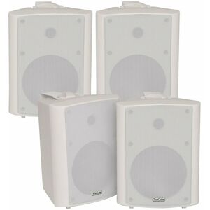 LOOPS 4x 120W White Wall Mounted Stereo Speakers 6.5' 8Ohm Premium Home Audio Music