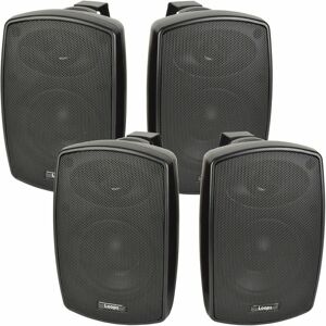 LOOPS 4x 4' 60W Black Outdoor Rated Speakers 8 ohm Weatherproof Wall Mounted HiFi