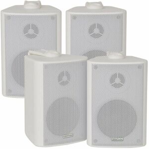 LOOPS 4x 70W 2 Way White Wall Mounted Stereo Speakers 4 8Ohm Compact Background Music