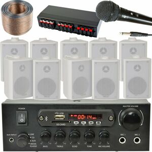 LOOPS 5 Zone Bluetooth System 10x 60W Speakers Shop Tannoy pa & Karaoke Kit HiFi Amp