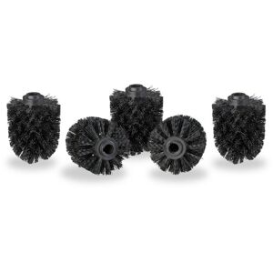 Set of 5 Relaxdays Toilet Brush Heads, Loose Toilet Brushes, 12 mm Threads, Replacement Heads, Diameter 7 cm, Black