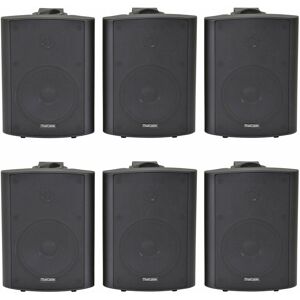 LOOPS 6x 120W Black Wall Mounted Stereo Speakers 6.5' 8Ohm Premium Home Audio Music