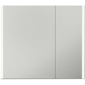 LOOPS 800 x 700mm IP44 led Twin Bathroom Mirror Cabinet - Bluetooth Speaker & Demister