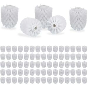 Set of 80 Relaxdays Toilet Brush Heads, Loose Toilet Brushes, 12 mm Threads, Replacement Heads, Diameter 7 cm, White