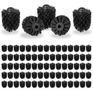 Set of 80 Relaxdays Toilet Brush Heads, Loose Toilet Brushes, 12 mm Threads, Replacement Heads, Diameter 7 cm, Black