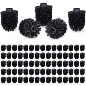 Set of 80 Relaxdays Toilet Brush Head, Loose Toilet Brushes, 9.5 mm Threads, Replacement Heads, Diameter 8 cm, Black