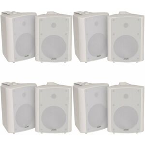 LOOPS 8x 120W White Wall Mounted Stereo Speakers 6.5' 8Ohm Premium Home Audio Music