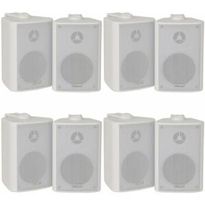 LOOPS 8x 70W 2 Way White Wall Mounted Stereo Speakers 4 8Ohm Compact Background Music