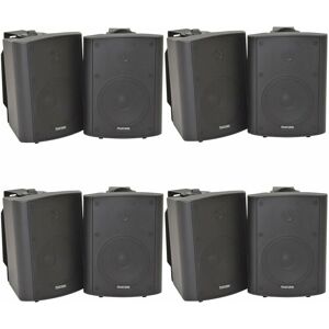 LOOPS 8x 90W Black Wall Mounted Stereo Speakers 5.25' 8Ohm Quality Home Audio Music