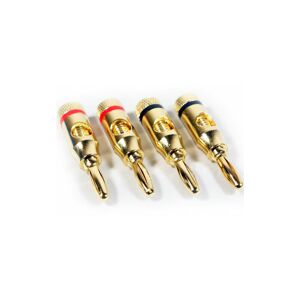 LOOPS 8x Premium 4mm Banana Plugs 24k Gold Plated Speaker Cable Amp HiFi Connectors
