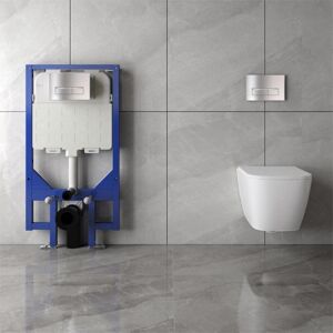 Acezanble - 5 in 1 1.14M Concealed Cistern & Rimless Wall Hung Toilet Set