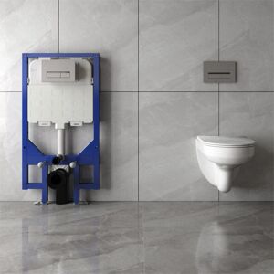 Acezanble - 5 in 1 1.14M Concealed Cistern & Rimless Wall Hung Toilet Set