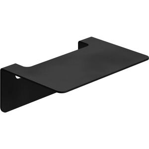 Adhesive Wall Shelf for Bathroom - Small Self Adhesive Stainless Steel Shelf - No Holes or Drillings,24cm,Black - Rhafayre