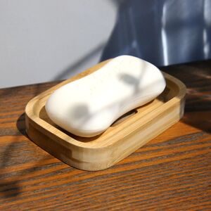 1 x Natural Wooden Bamboo Soap Dish for Bathroom Kitchen Sponge Accessory Storage - Alwaysh