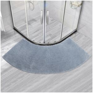 Alwaysh - Solid color floor mat bathroom door fan-shaped household semicircle tpr non-slip pedal mat shower-shaped carpet (gray)