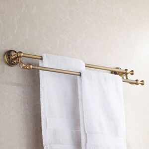 PEPTE Bathroom Double Towel Rail 60cm Bar Hanger Antique Brass