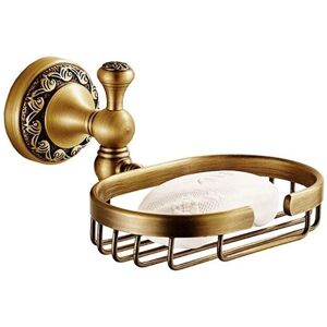 PEPTE Basket Soap Dish For Shower Wall Mounted Antique Brass