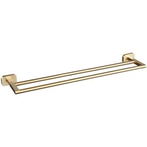 Auro Double Towel Rail Brushed Brass AQAU52455 - Brushed Brass - Aquarius