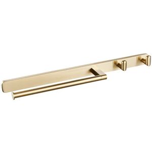 Auro Towel Ring and Double Hook Brushed Brass AQAU52441 - Brushed Brass - Aquarius