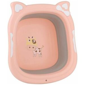 Neige - Baby Folding Wash Basin, Cartoon Portable Expandable Ass Wash Basin (Orange)