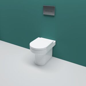 Sky Bathroom - Back To Wall Toilet Ceramic Soft Close Seat Modern Bathroom btw Round wc