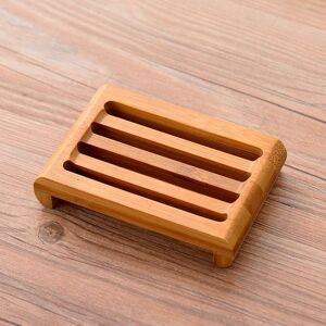 AOUGO Bamboo soap dish Bamboo soap dish 11cm x 7.5 x2cm Eco-friendly product, eco-friendly gift (2 pc)