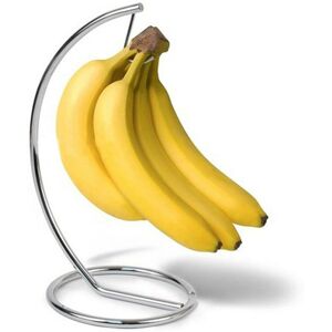 PESCE Banana Holder with Round Base, Banana Hook, Fruit Storage, Bananas, Grapes, Chrome Iron,