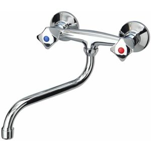 Sea-horse - Classic Kitchen Tap Chrome Wall Mounted Swivel s Type Spout