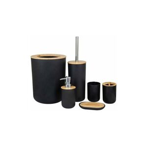 ROSE Bathroom Accessories Set Bamboo Toothbrush Holder Wooden Countertop Freestanding Soap Dispenser Kitchen Cup Toilet Brush Living Room Trash Can Space