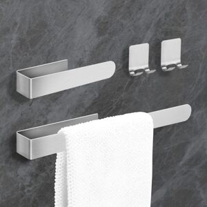 Bathroom Towel Rack Wall Mounted Towel Rack without Drilling Stainless Steel with 2 Hooks for Kitchen 23&37CM GROOFOO