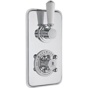 Bayswater - Traditional Dual Concealed Shower Valve with Diverter White/Chrome