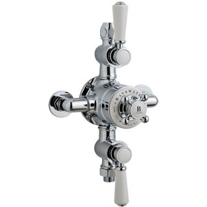 Bayswater - Traditional Triple Exposed Shower Valve White/Chrome