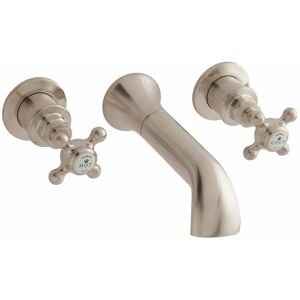 Bc Designs - Victrion 3-Hole Crosshead Bath Filler Tap With Spout - Nickel - CTA030N - Nickel