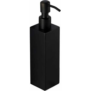 Groofoo - Black Stainless Steel Free Standing Soap Dispenser - Bathroom Soap Dish (Stainless Steel (Black), Angular)