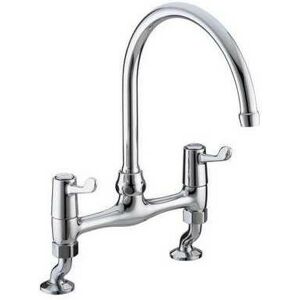 Bristan - Value Lever Chrome Bridge Deck Kitchen Sink Mixer Tap with Ceramic Disc Valves - VAL2-BRDSM-C-CD - Chrome