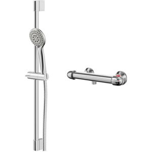 Wholesale Domestic Bullet Polished Chrome Thermostatic Bar Valve Mixer Shower with Avon Shower Slide Rail Kit - Chrome