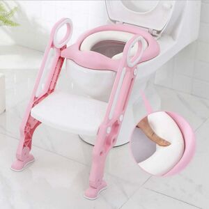 ASAB Potty Training Toilet Seat Baby Kids Toddler Urinal Chair Ladder PINK - Pink