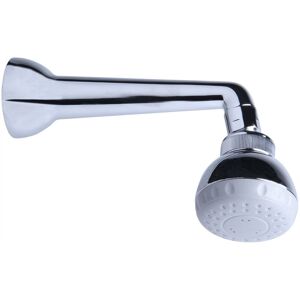 BUYAPARCEL Chrome Commercial Anti Vandal Fixed Shower Head Rub Clean with Wall Arm Outlet