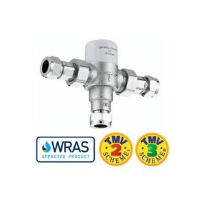 Buyaparcel - Commercial Hot Water 15mm TMV3 Thermostatic Blending Mixing Valve Under Sink