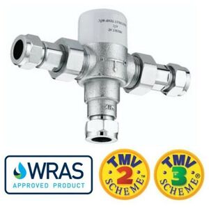 Buyaparcel - Commercial Hot Water 22mm TMV3 Thermostatic Blending Mixing Valve Under Sink