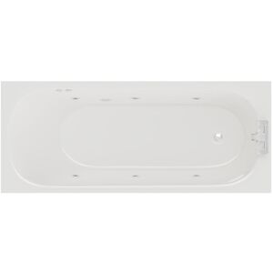 Compact 1600mm x 700mm 6 Jet Chrome Flat Jet Single Ended Whirlpool Bath - White - Wholesale Domestic