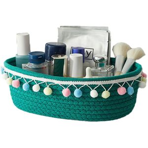 PESCE Cotton rope woven desktop sundries storage basket cosmetic toy storage rack green