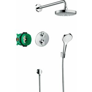 Croma Select s Shower System With Ecostat s Thermostatic Mixer For Concealed Installation Chrome 27295000 - Chrome - Hansgrohe