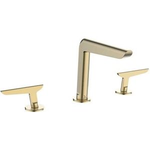 Crosswater - Foile Basin 3H Tap Set Deck Mounted Brushed Brass FO135DNF - Brushed Brass