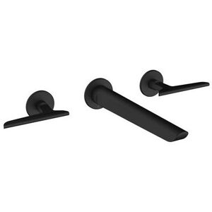 Crosswater - Foile Basin 3H Tap Set Wall Mounted Matt Black FO130WNM - Matt Black