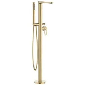 Crosswater Lazo Bath Shower Mixer Tap Floor Standing Brushed Brass LA416FF - Brushed Brass