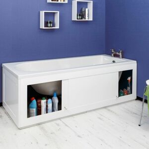 Croydex Unfold N Fit Storage Bath Side & End Panel Pack White Gloss MDF 1680mm - White