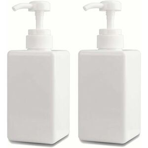 Denuotop - 450 ml Soap Dispenser, 2 Pack Plastic Empty Pump Bottle Bottle Container for Kitchen and Bathroom - White