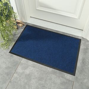 LANGRAY Doormat Tailorable Mat Double Stripe pvc Floormat Waterproof Non-slip Mat for Stair/Corridor/Balconie/Bathroom/Bedroom/Living room - 40 60cm Blue