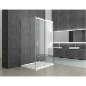 U Shape Framless Shower Enclosure - Sliding Door & 2x Side Screen - 8mm Safety Clear Glass (1500 x 1000mm) - Durovin Bathrooms